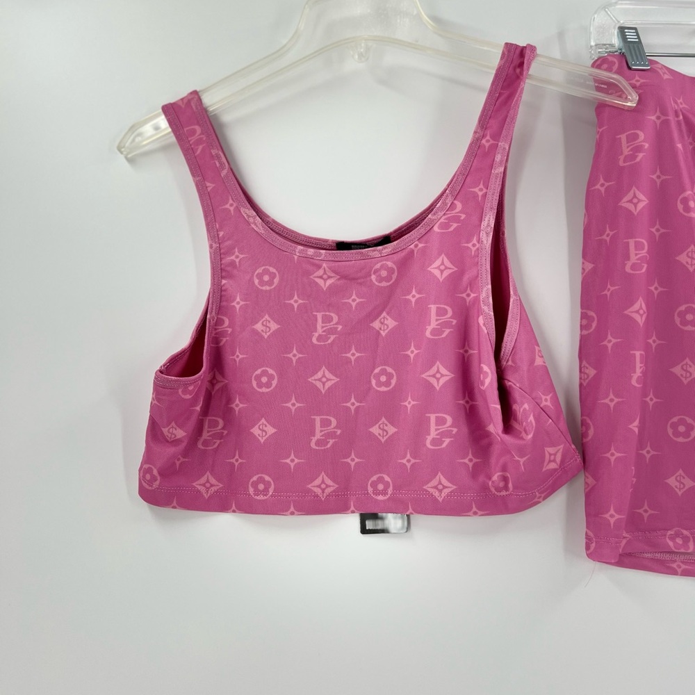 Dolls kill monogram crop top tank mini skirt set new large - Picture 2 of 13